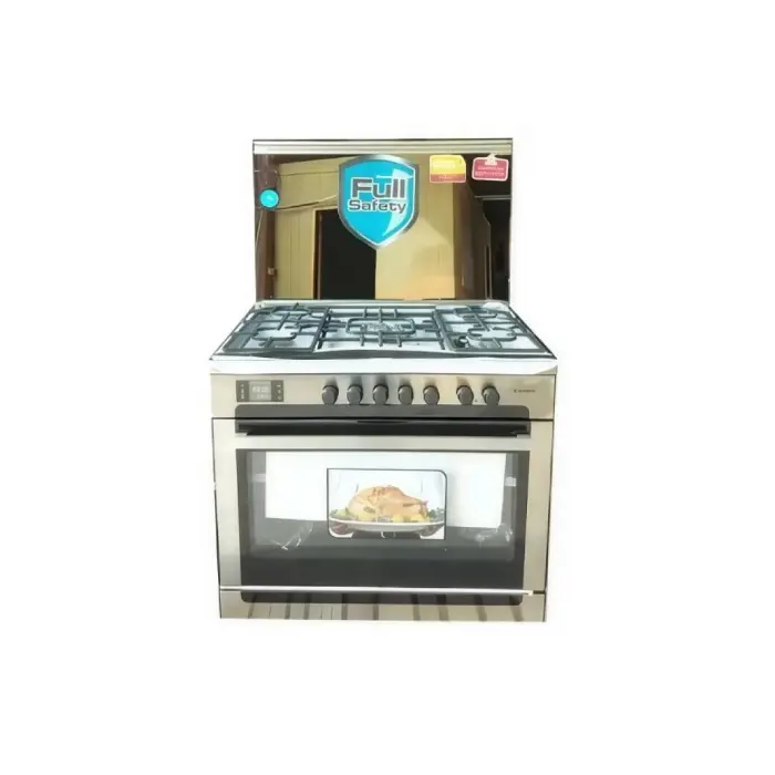 فرن غاز 5 عيون ارنداس 60*90 سم – 2 شواية – 5 شعلات – ستيل ES9060FSH فرن غاز 5 عيون